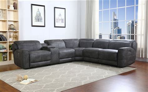 PICO DUAL POWER Sectional Modular Reclining Sofa (Cup Holders, Storage ...