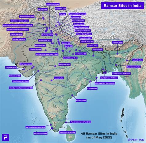 Updated Ramsar Sites In India Map