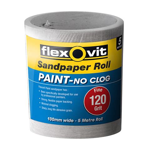 Flexovit 100mm x 5m 120 Grit Painted Surface Sandpaper Roll