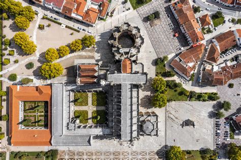 Aerial view of a gothic Batalha Monastery (Mosteiro de Batalha) in Portugal. stock photo