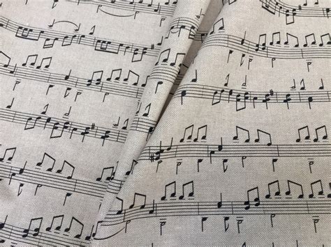 Small Musical Notes Cotton Fabric Music Note Print Material - Home Decor Curtains Upholstery ...