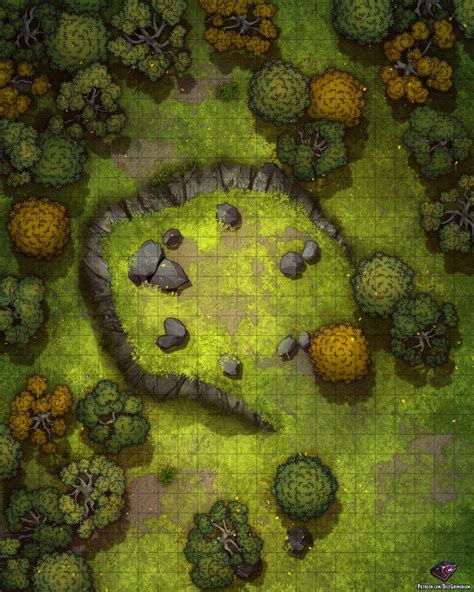 Forest Wilderness Battle Map 24x30 : Roll20