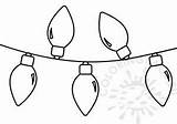 Christmas lights coloring Page  Coloring sketch template