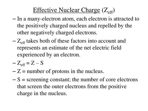 PPT - Effective Nuclear Charge (Z eff ) PowerPoint Presentation, free ...