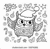Cute Christmas Owl Coloring Pages sketch template