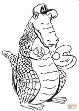 Cartoon Alligator Baseballer coloring Page  Free Printable Coloring Pages sketch template