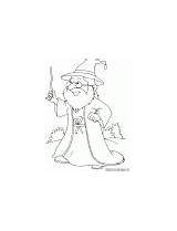 Cute wizard waving Stick coloring Pages sketch template
