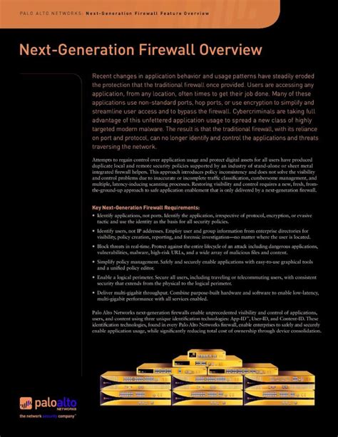 (PDF) PALO ALTO NETWORKS: Next-Generation Firewall Feature Overview - DOKUMEN.TIPS