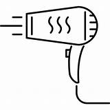 Hair dryer Coloring Lineal Icon sketch template