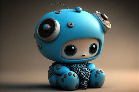 Premium AI Image | A blue robot with a head that says robot on it.