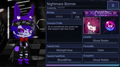 Gacha club fnaf info PT. 13 Nightmare Bonnie by ThegodOfVines21 on DeviantArt