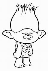 Trolls Coloring Pages Branch Happy sketch template