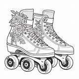 Rockin Roller Skates Coloring Page  Instant Download Etsy sketch template