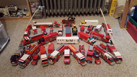 Fleet shot of my custom lego fire department : lego