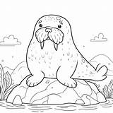 A Cute Walrus coloring Page  Download Print Or Color Online For Free sketch template