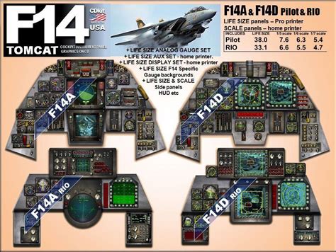 F14 TOMCAT COCKPIT instrument panel CDkit | #1832995696