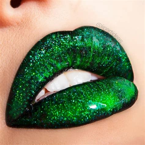 Glamorous lip products trending now. #ApplyLipstick | Lip art, Lip art makeup, Green lips