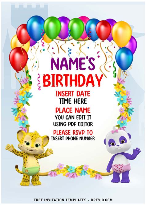 Free Editable PDF – Colorful Word Party Invitation Templates | Download Hundreds FREE PRINTABLE ...