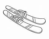 Skis And Boots Pages Coloring sketch template
