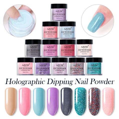 Azure Beauty New Nail Dipping Powder Dip Glitter Without Lamp Cure With Base Top Activator For ...