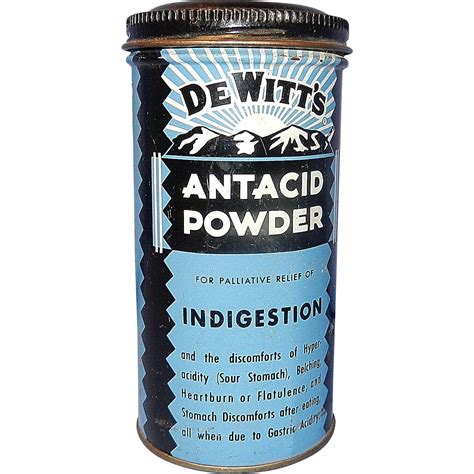 Vintage De Witt’s Antacid Powder Tin 1950’s from mygrandmotherhadone on Ruby Lane