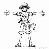 Luffy coloring Page Ready For Adventure One Piece Fans sketch template