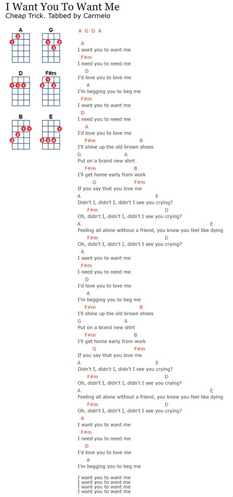 Cheap Trick: I Want You To Want Me | Guitar chords and lyrics, Guitar ...