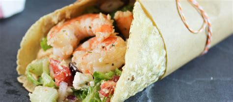 Greek Salad Shrimp Wraps • La Tortilla Factory