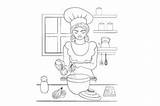 Woman Cooking With Dutch Oven  Coloring Page Adults SVG Cut By sketch template