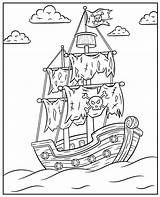 Pirate ship coloring Page To Print sketch template