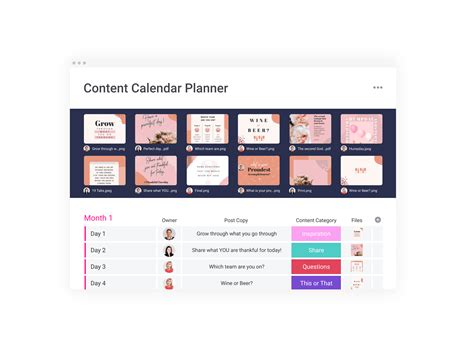 Social media planner template | monday.com