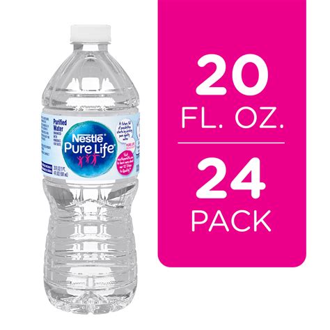 Pure Life Purified Water, 20 Fl Oz, Plastic Bottled Water (24 Pack ...