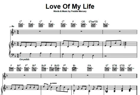 Queen-Love Of My Life Free Sheet Music PDF for Piano | The Piano Notes