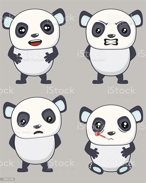 Panda Expressions Stock Illustration - Download Image Now - Anger, Animal, Animal Body Part - iStock