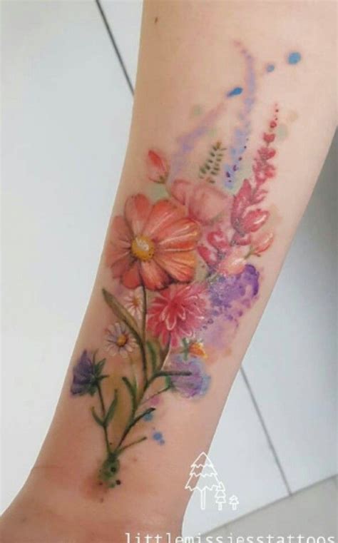 Watercolor flowers | Tattoos, Bouquet tattoo, Beautiful tattoos