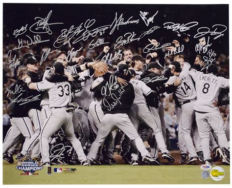 Lot Detail - 2005 Chicago White Sox Team Signed World Series Celebration 16x20 Photo(27 Signatures)