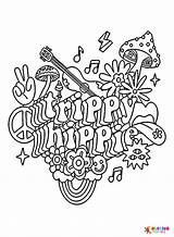Trippy Hippie Coloring Page  Free Printable Pages sketch template