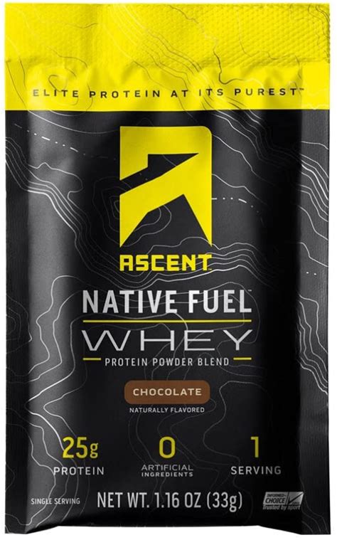 Ascent Native Fuel Whey Protein Powder - Chocolate - 15 Single Serving Packets | Whey protein ...