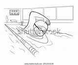Coloring Book Boy Athlete Swimmer Swims Stock Vector Royalty Free  sketch template