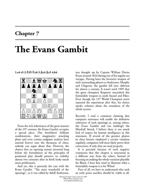 Evans Gambit | PDF | Game Theory | Traditional Board Games