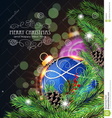 Blue and Purple Christmas Decorations Stock Vector - Illustration of blue, abstract: 63098445