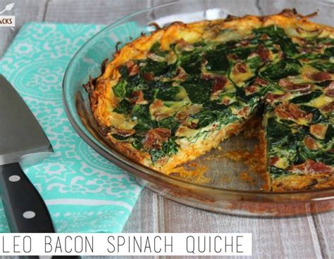 Delicious Paleo Bacon Spinach Quiche