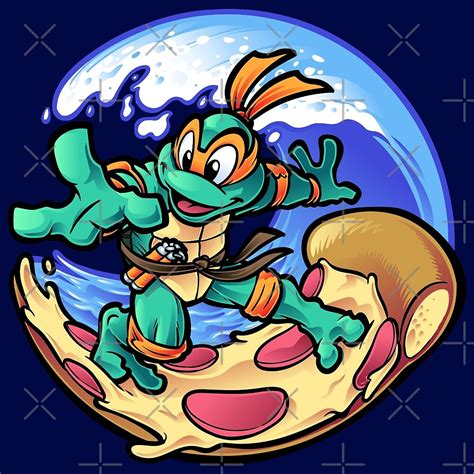 "Surfing Pizza" by harebrained | Redbubble