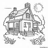 Rustic Cottagecore Farmhouse Coloring Page  Pagescom sketch template