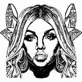 Celebrities Like Britney Coloring Page · Creative Fabrica sketch template
