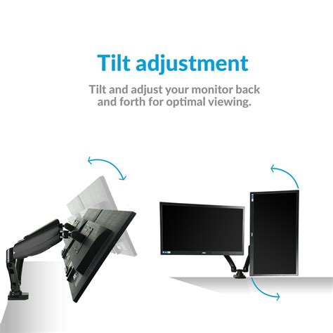 electriQ Dual Monitor Arms with USB Ports for monitors up to 27 inch ...