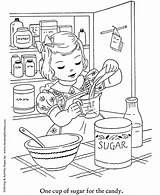 Baking Cookies Coloring Page sketch template