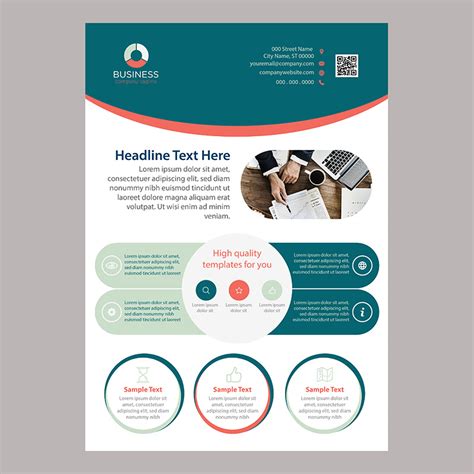 Colorful Rounded One Page Business Brochure Template 686371 Vector Art at Vecteezy