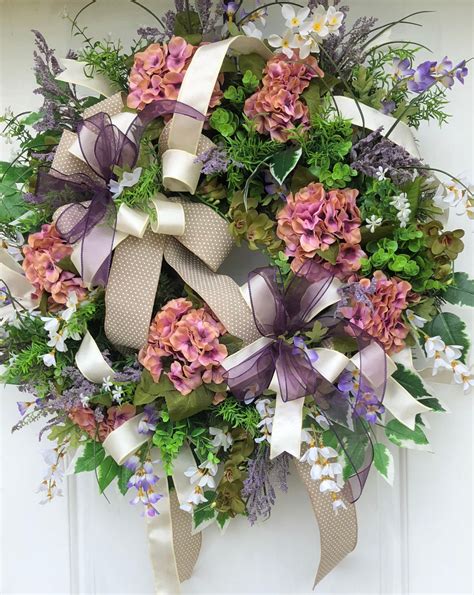 Pink Hydrangea Wreath,Sassy Doors Wreath, Everyday Wreath,Front Door ...