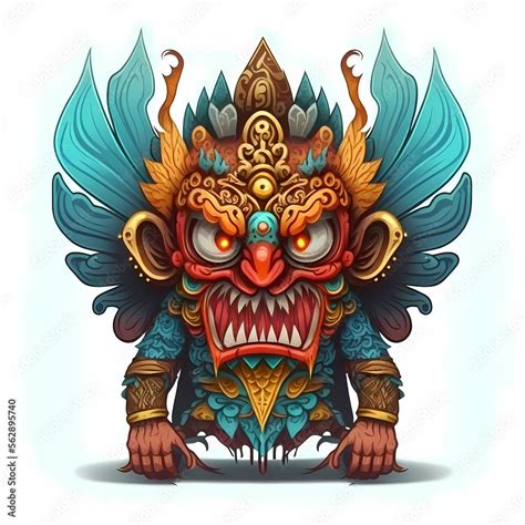 Illustration Barong Design Indonesian Traditional art culture Stock ...